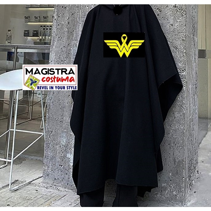 Topeng+Jubah Panjang Hoodie Kostum WONDERWOMAN | Premium Hitam Hoodie Pria Wanita Dewasa  Avenger Sp