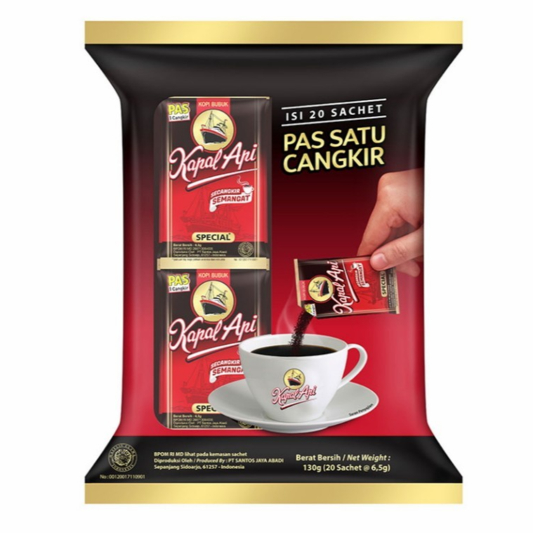 

Kopi Kapal Api Spesial 6.5gr Pack isi 20 sachet