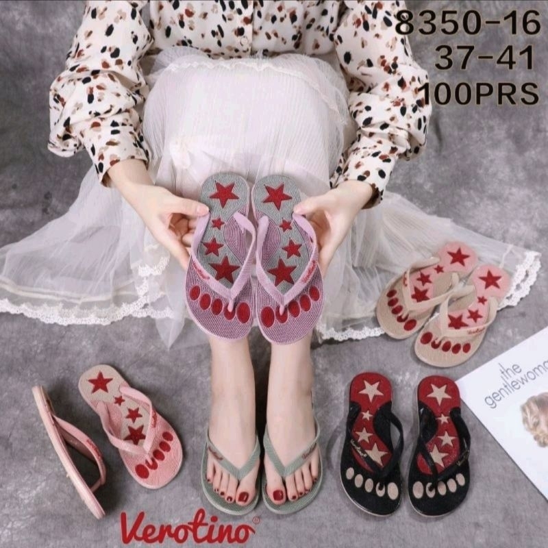 sandal jepit wanita sandal karet verotino duri kecil
