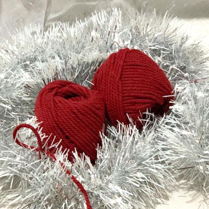 Tali Katun Macrame 3MM WARNA MERAH HATI