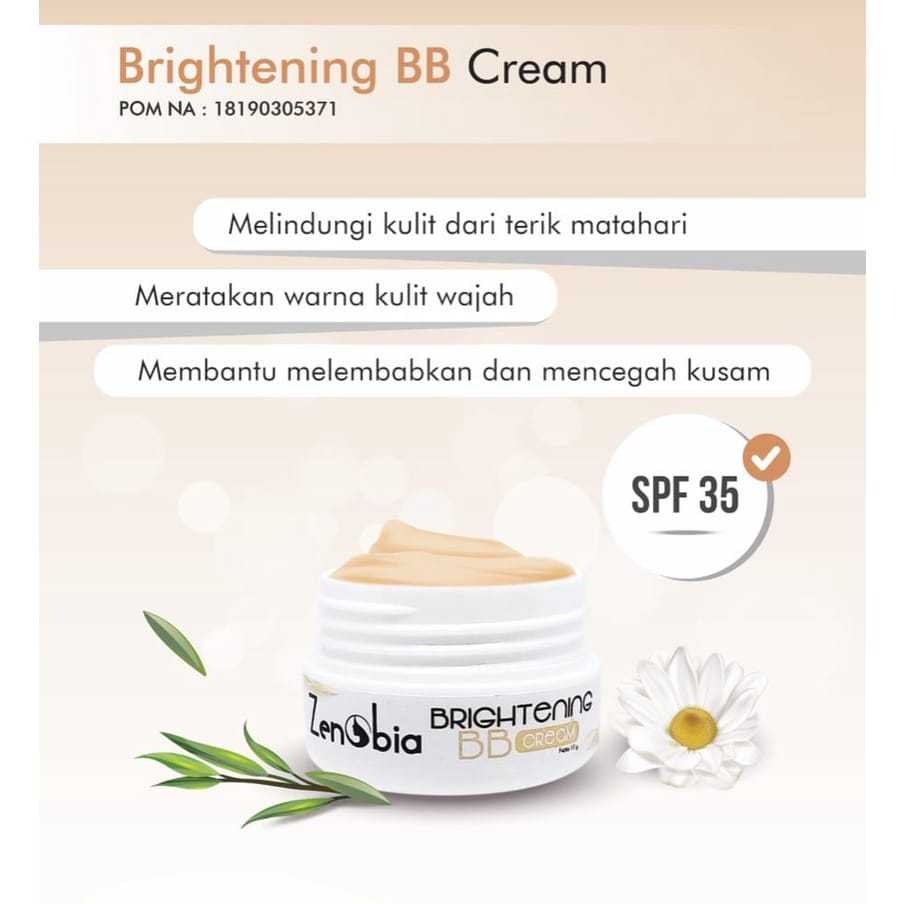 Zenobia Brightening BB Cream kemasan pot 10gr