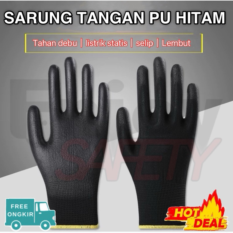 Sarung Tangan Safety MEKANIK PU Sarung Tangan Karet Kerja Enjoy Safety
