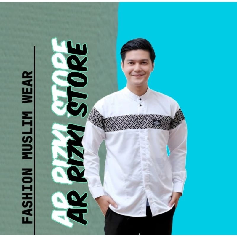 BAJU KOKO MOTIF BATIK PRIA /BAJU KOKO LENGAN PANJANG BATIK