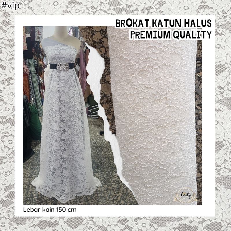 Kain Brokat bahan Katun premium jatuh halus lembut