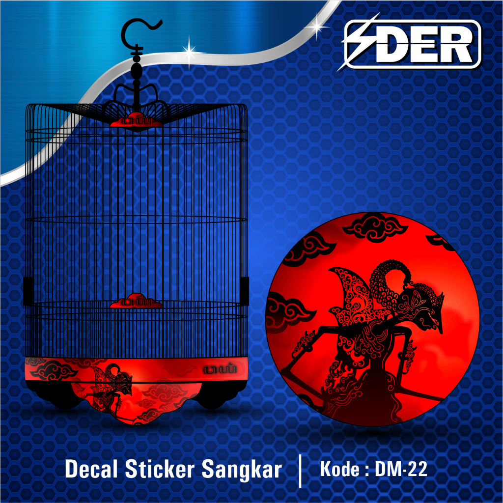 Aksesoris Stiker Sangkar Murai RADJA / Decal Tabok Murai Custom Motif / Decal Tebok Murai NO 1 2 3 M