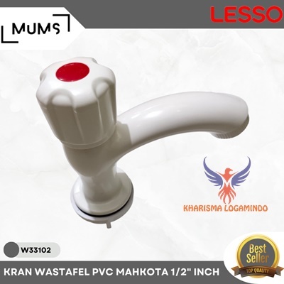 Kran Wastafel Mahkota Pvc Lesso 1/2" Inch Keran Air Plastik Bagus Awet Kran Angsa Basin Faucet Kran 