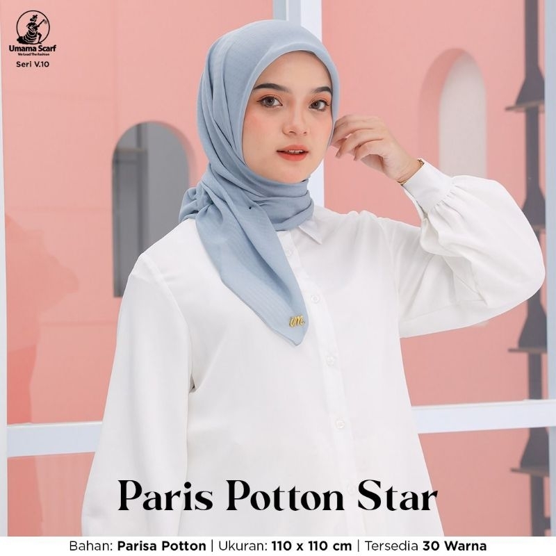 [Grosir/5Pcs]Kerudung Segiempat Paris Potton Star Umama