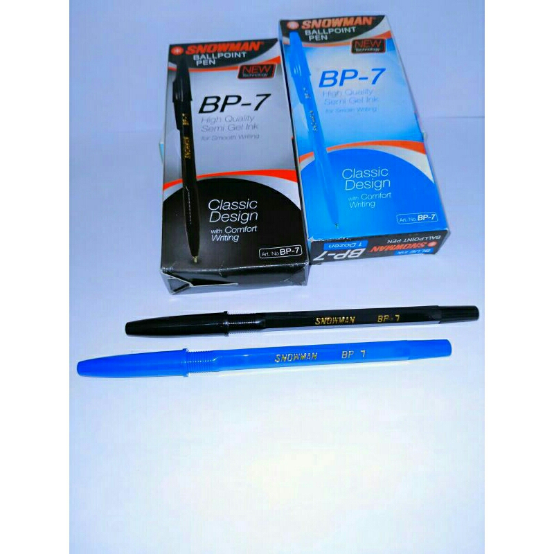 

snowman balpoint snowman bp 7 hitam/biru 1pak