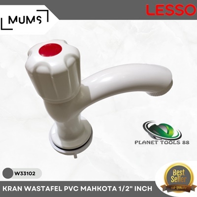 Kran Wastafel Mahkota Pvc Lesso 1/2" Inch Keran Air Plastik Bagus Awet Kran Angsa Basin Faucet Kran 