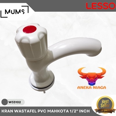 Kran Wastafel Mahkota Pvc Lesso 1/2" Inch Keran Air Plastik Bagus Awet Kran Angsa Basin Faucet Kran 