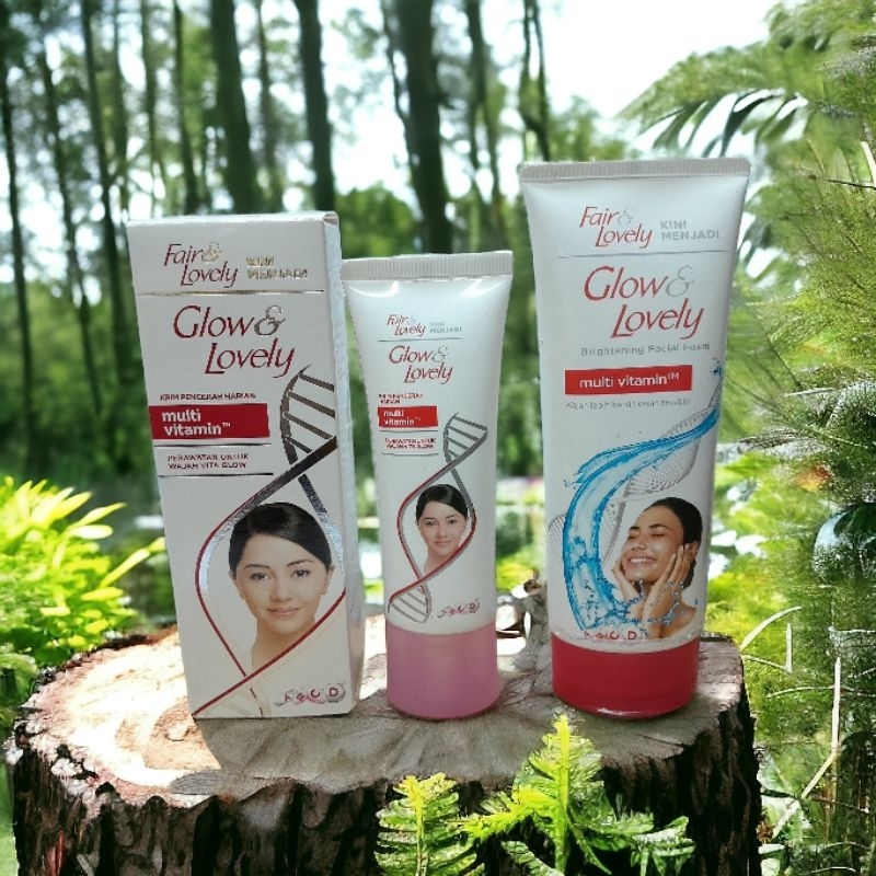 Paket  Fair lovely Glow Lovely ) Cream Pencerah Harian 46g Dan Facial Foam 100g Original Bpom