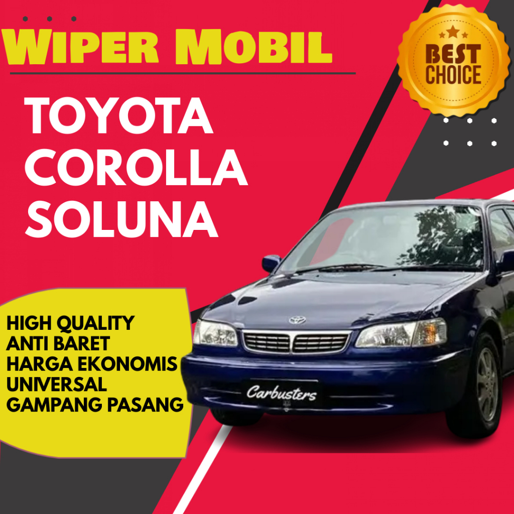 WIPER MOBIL TOYOTA ALL NEW COROLLA / SOLUNA ANTI BARET FRAMELESS SEPASANG AKSESORIS MOBIL