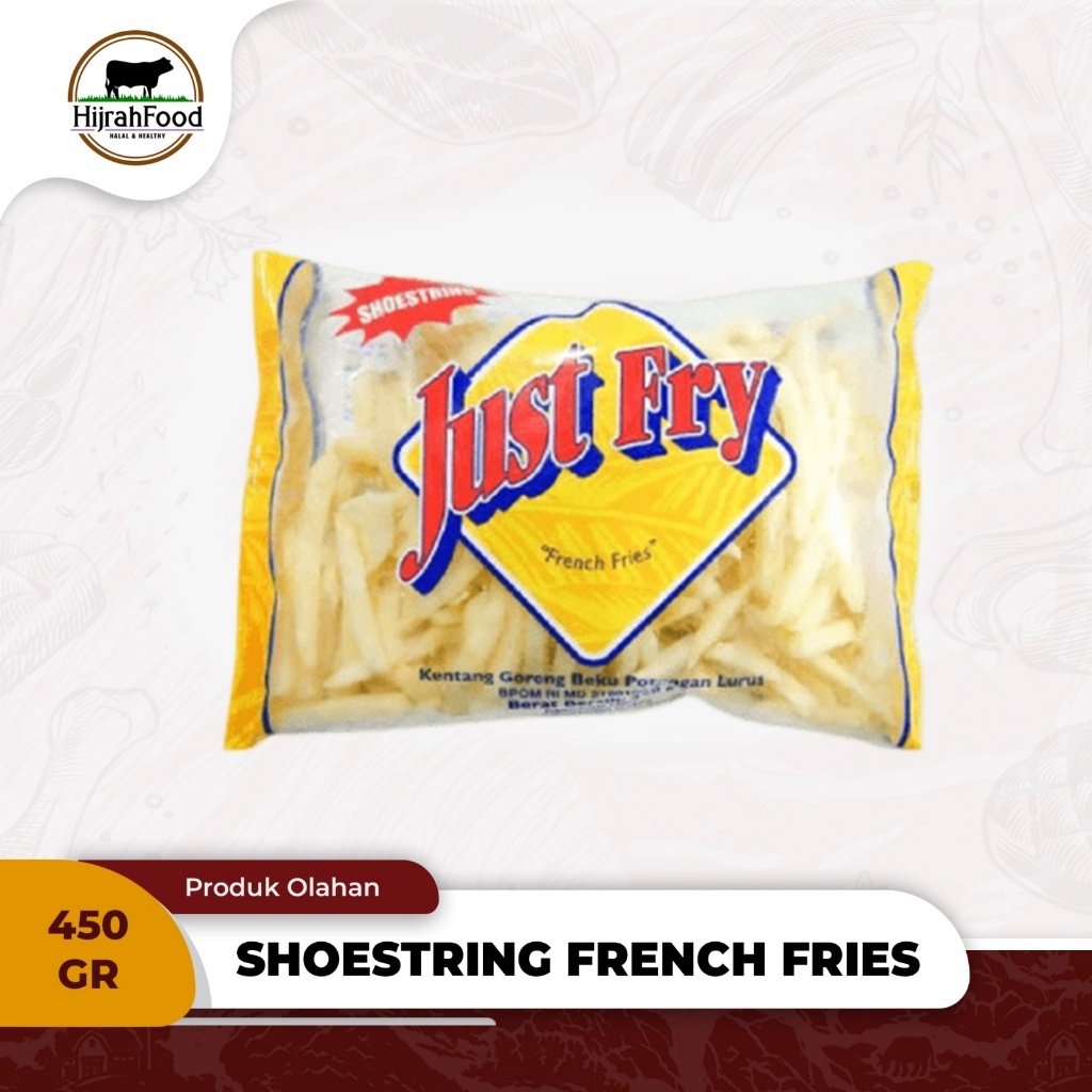 

Kentang Goreng Just Fry Shoestring Frozen Potongan Lurus French Fries 450 gram