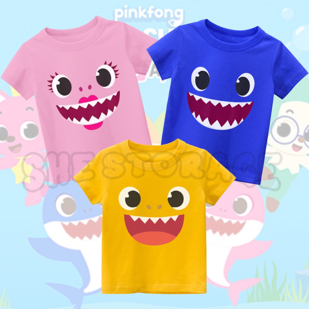 BAJU ANAK KAOS ANAK BABY SHARK PINKFONG / ATASAN ANAK BABY SHARK PINKFONG UNISEX