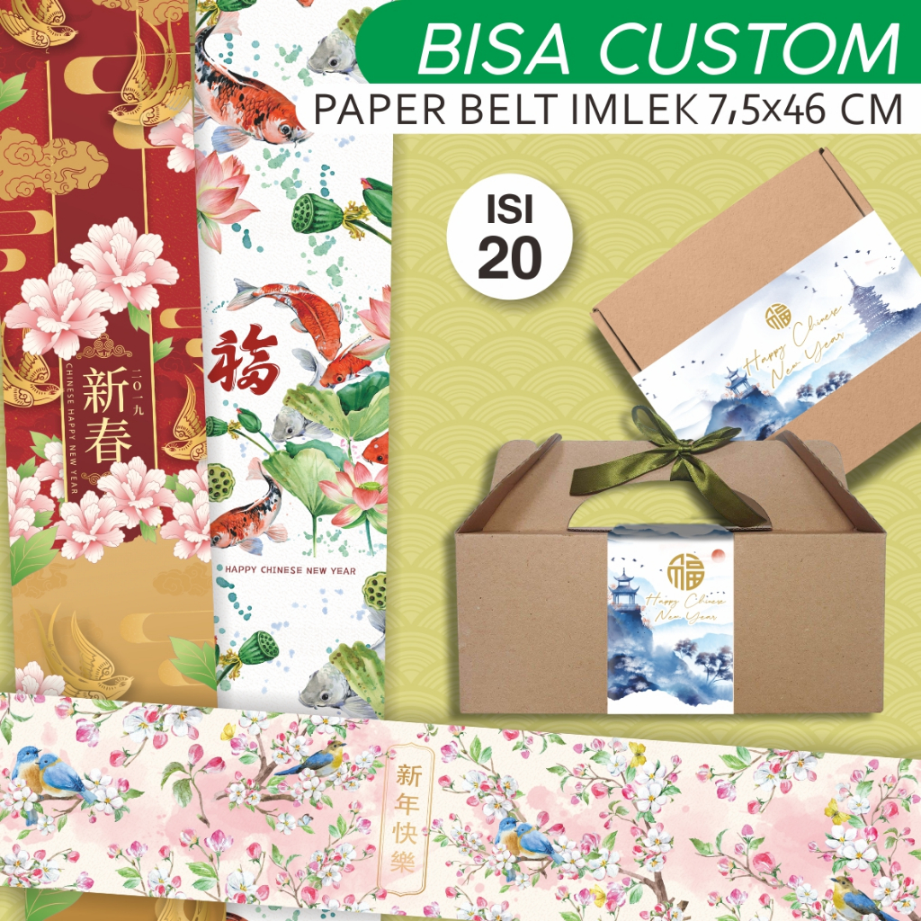 

Paper belt imlek sincia chinese new year rabbit CUSTOM dus hampers 7,3x46
