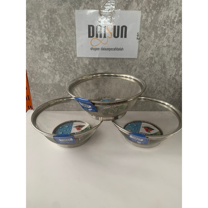 SARINGAN SAYUR SARINGAN BUAH STAINLESS TEBAL UKURAN 22CM DS1482