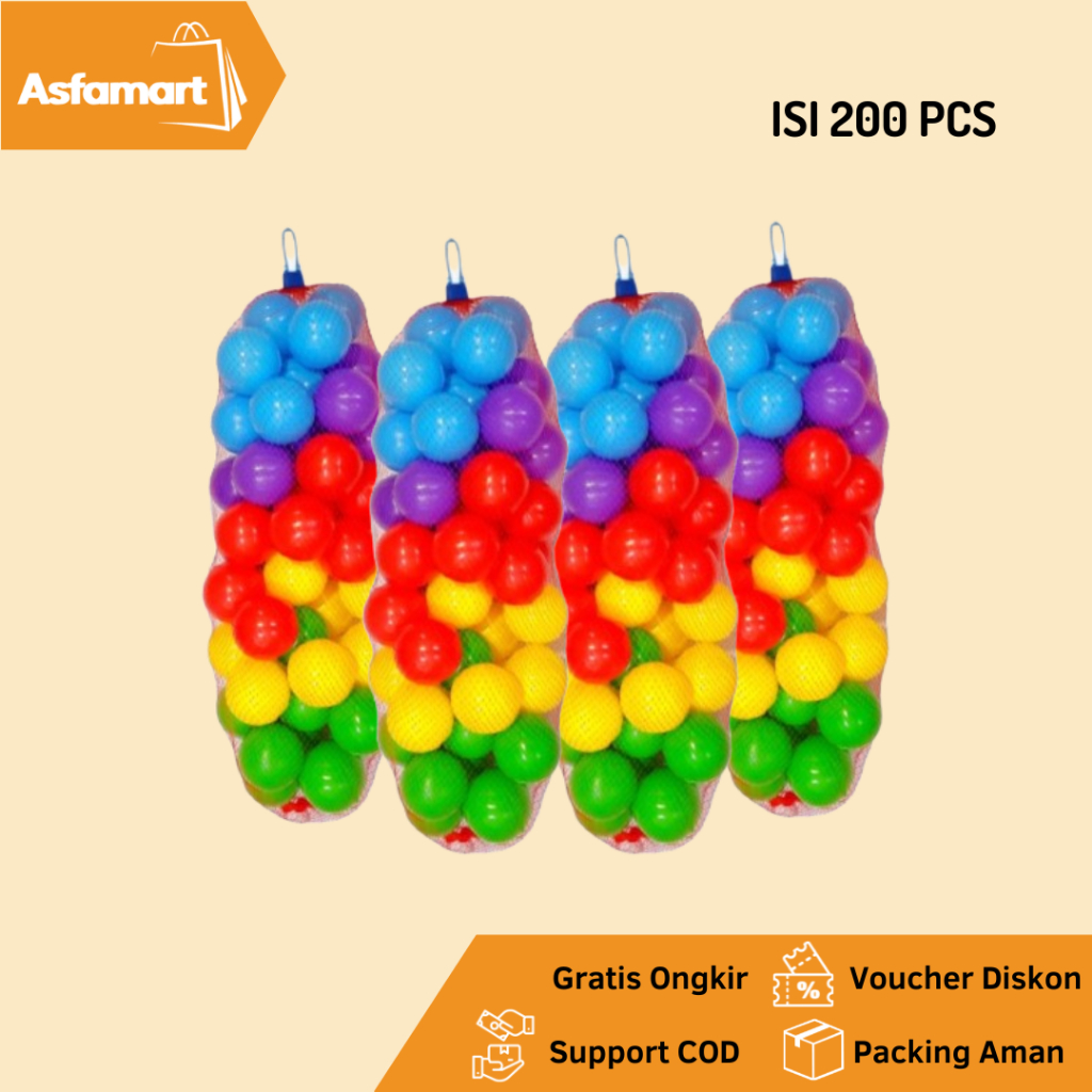 Bola Plastik Kecil Mainan | Mandi Bola Warna Warni / Mandi Bola Plastik Isi 200 Pcs | Mandi Bola Ana