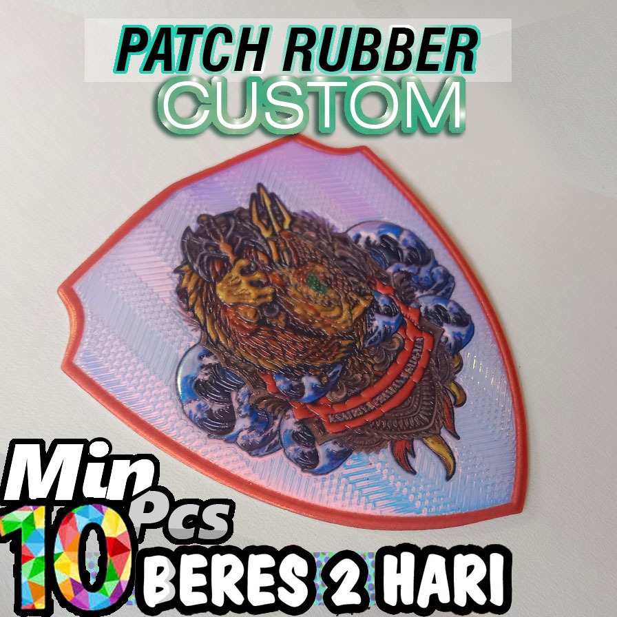 Label Patch rubber Jersey custom 3d bandung.