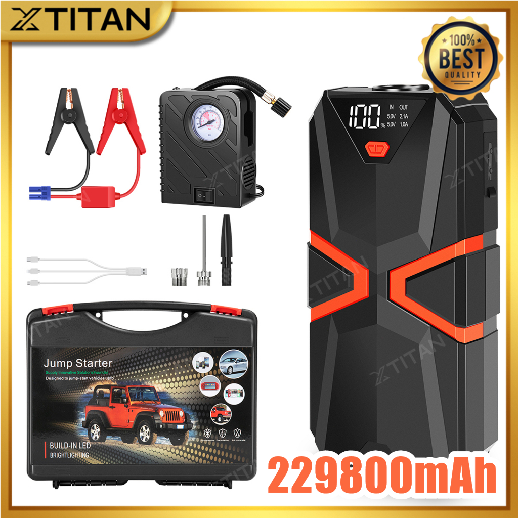 【COD + Dikirim Dalam 24 Jam】XTITAN 298000mAh Portable Jumper Aki Mobil Dan Pompa Ban Power Bank Kabe