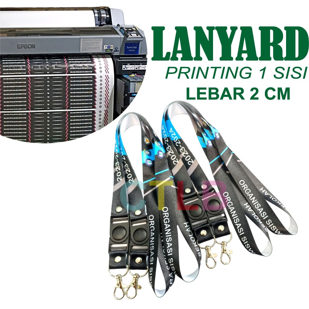 

CETAK TALI LANYARD ID CARD PRINTING 2 CM 1 SISI/CETAK LANYARD PRINTING 1 SISI DESAIN CUSTOM