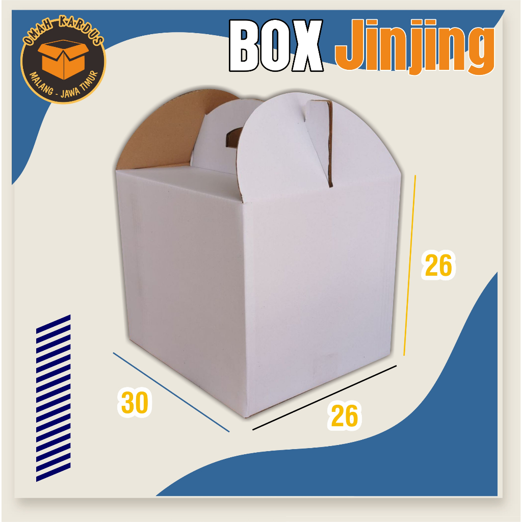 

Box Jinjing POLOS 30x26x26 cm | Kardus takeaway | jinjing/tenteng | kardus buah | hampers | sembako