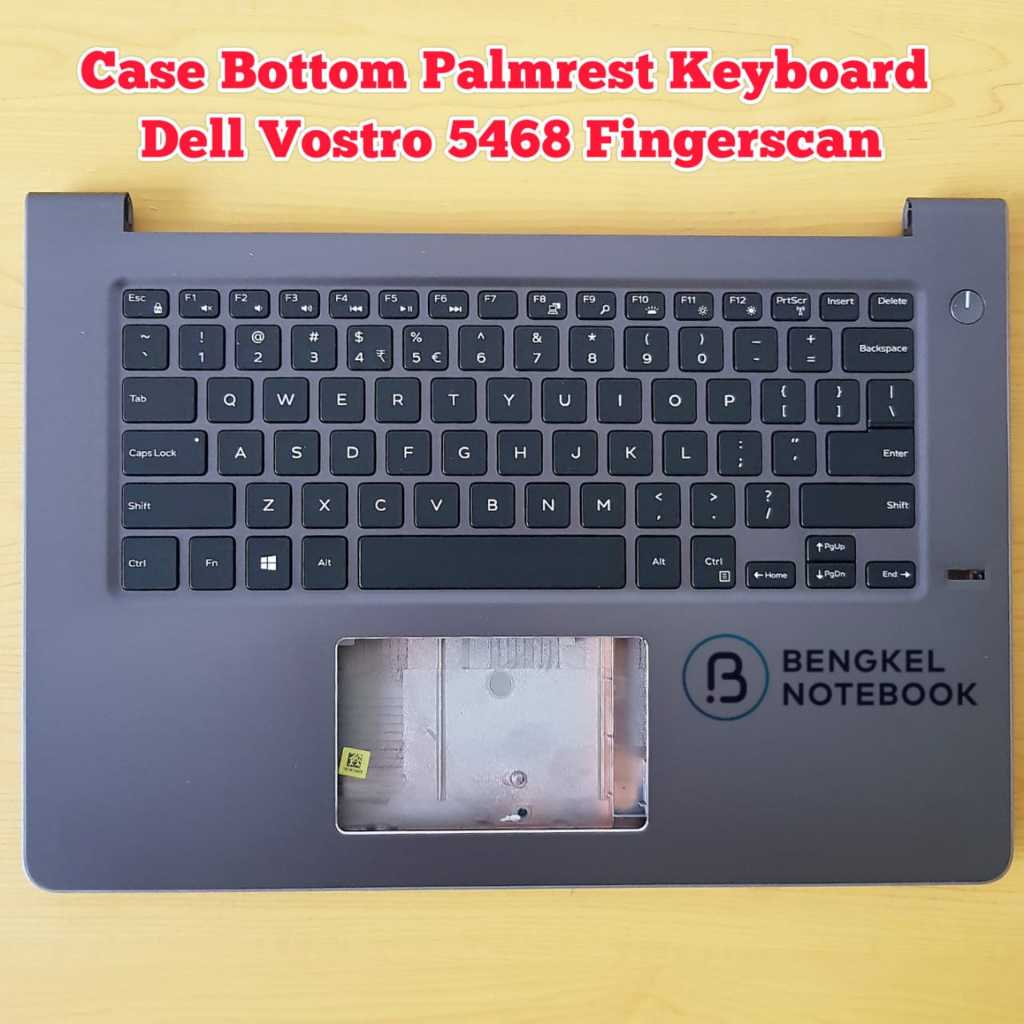 Case Casing Bottom Palmrest Keyboard Dell Vostro 14 5000 5468 V5468 Fingerscan Gray