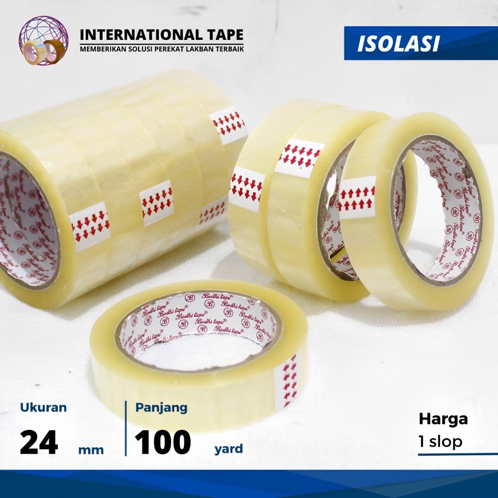 

gk ISOLASI BODHI TAPE" 12/24mm x 100 yard TAPE "SLOP