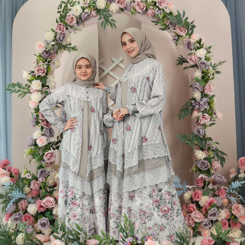 Alilac Busana Muslim Dewasa Roosa Melody In Gravel Grey By Alilac