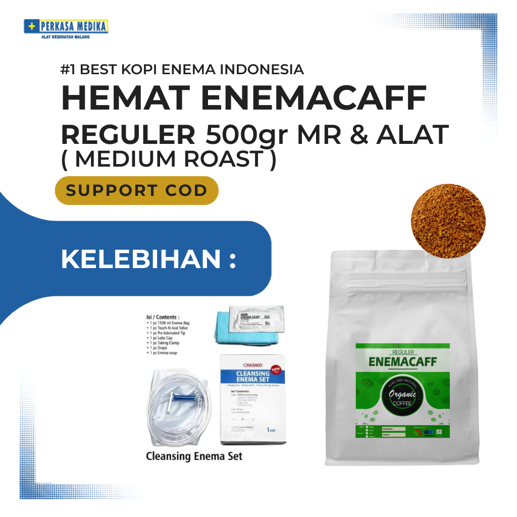 

PAKET LENGKAP KOPI ORGANIK MURAH - Paket Enema Kopi Enema Terapi Enemacaff Reguler MR 500gr