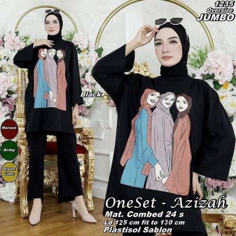 SETELAN CELANA TUNIK JUMBO LD 120 BAJU MUSLIM WANITA SETCEL KATUN SET PANJANG