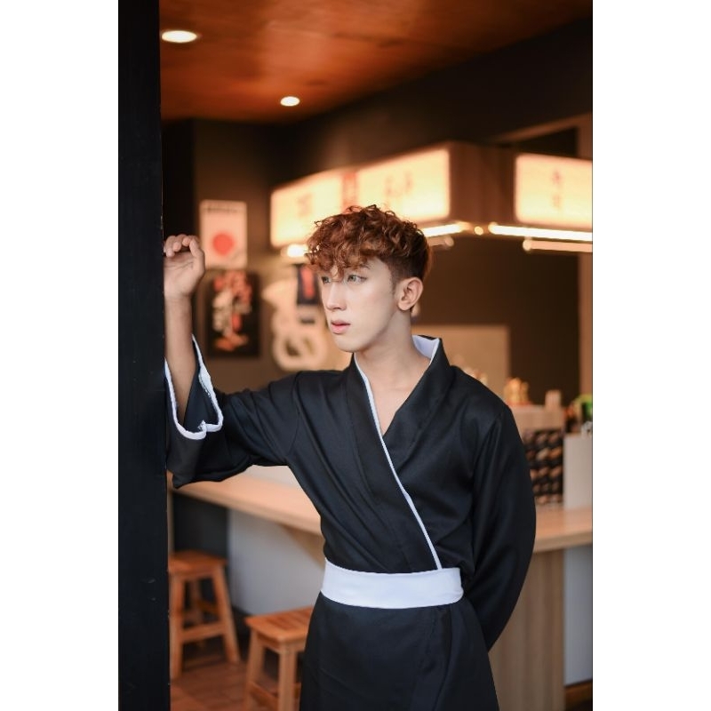 COSTUM KIMONO HAKAMA BLEACH BLACK ICHIGO KUROSAKI COSTUM JEPANG TRADISIONAL
