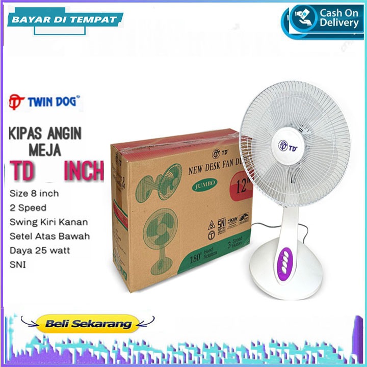 Desk Fan Td 12 inch 2in1 Bisa Meja dan Bisa Tembok Kipas Angin Meja TD 12inc Kipas Meja Td 12inch