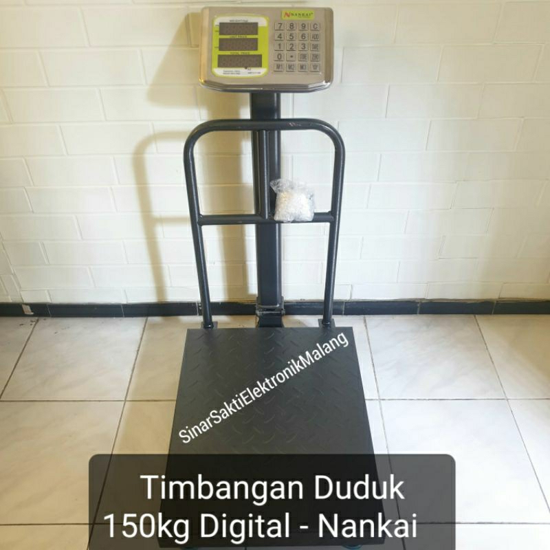 Timbangan Duduk 150Kg Nankai Digital 150 kg Pagar Barang Ekspedisi Sayur Buah Pasar Sinar Sakti Mala