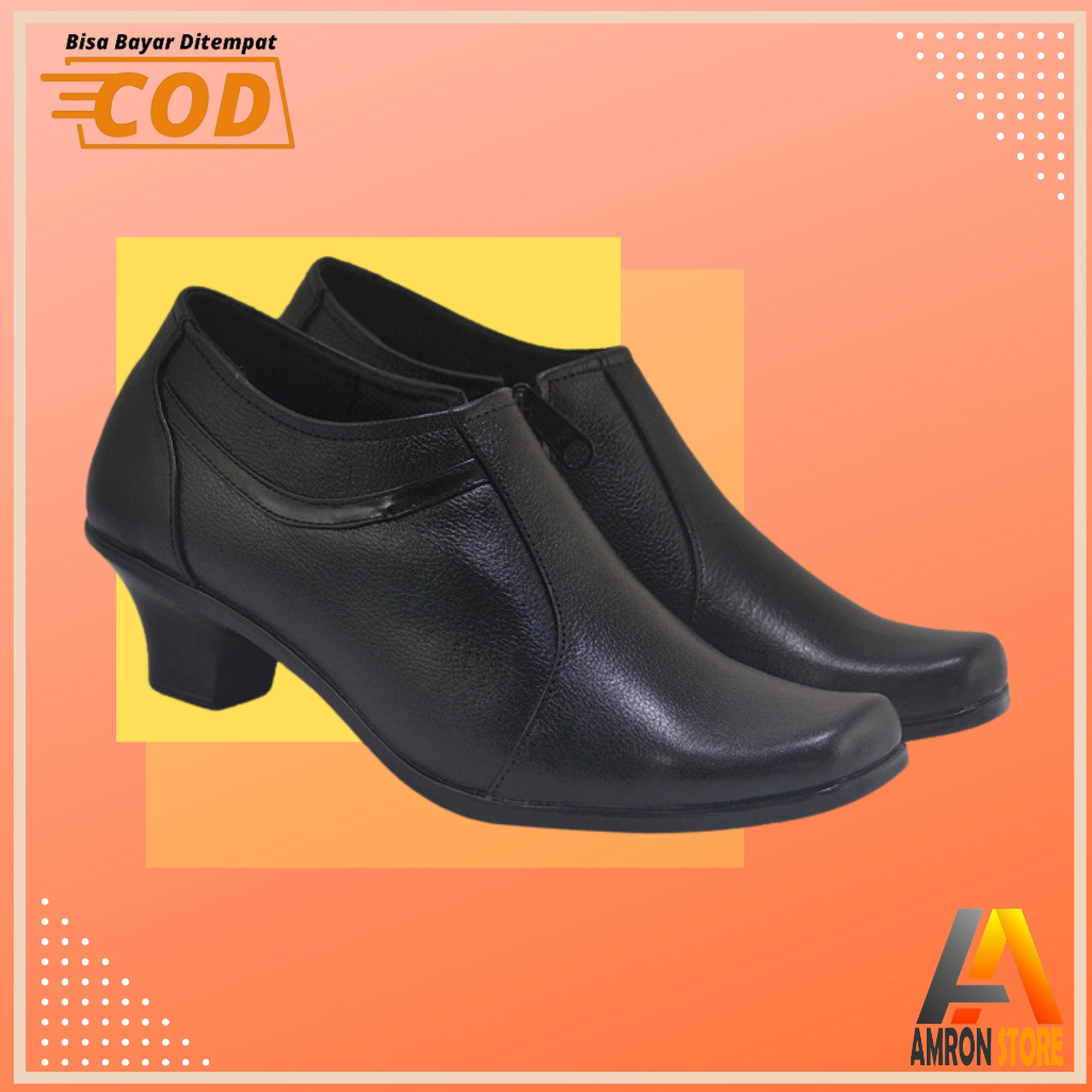 Sepatu Boots Formal Kerja Kantor Pantofel Kulit Wanita Model Korea