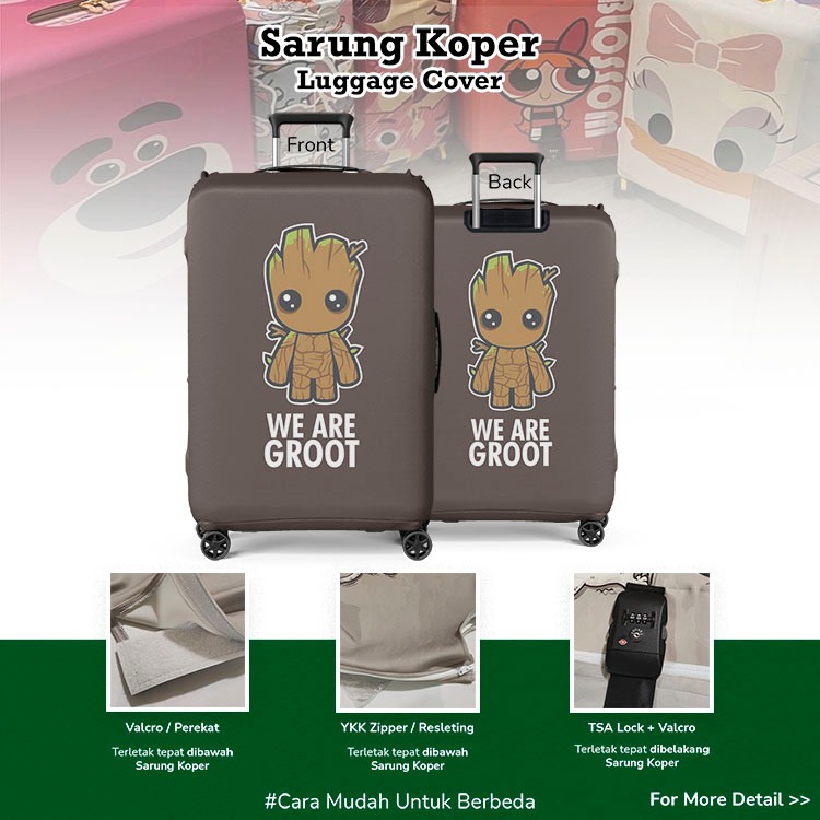 Sarung Koper / Cover Pelindung Koper / Luggage Cover We Are Groot 001