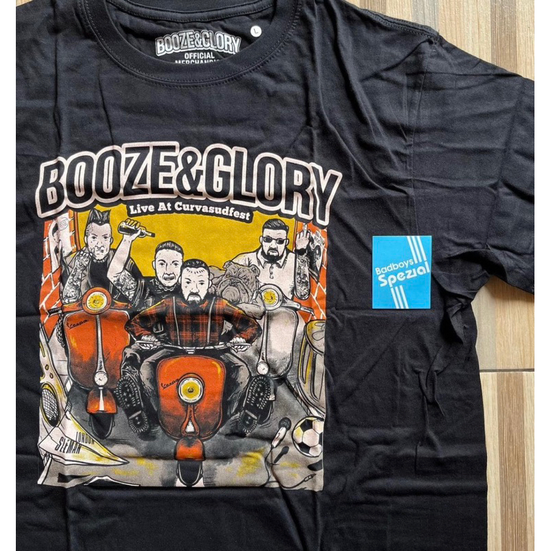 Ts Booze & Glory Live at Curvasudfest Size L New/Baru Original 100%
