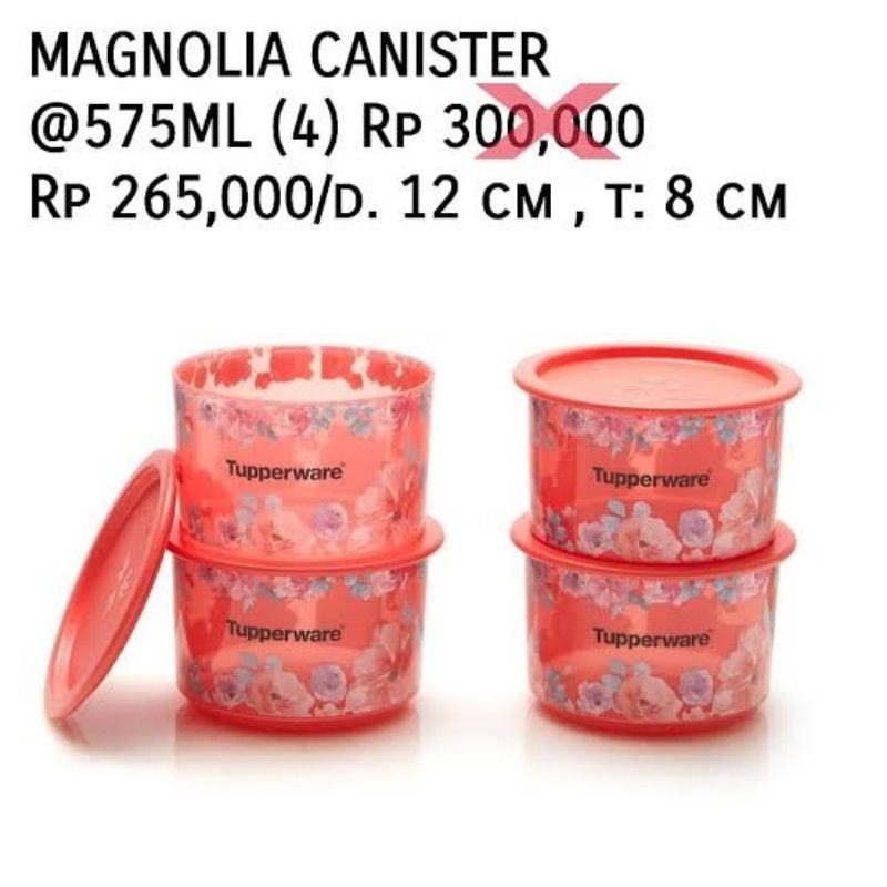 Magnolia canister tupperware 1 pcs