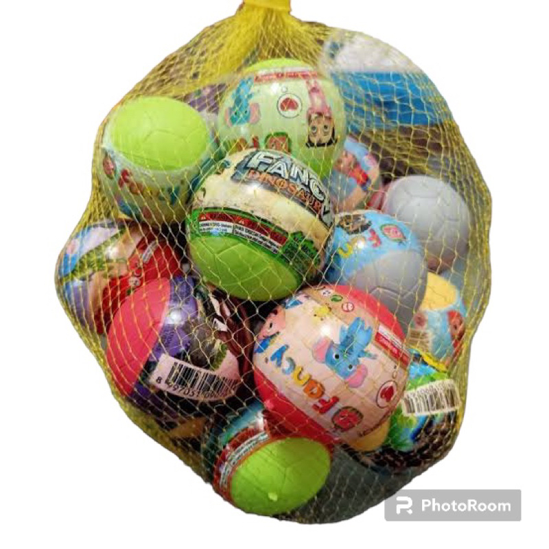 bola hadiah lol bola hadiah kecil fancy football/telur hadiah 1 jala isi 20 pcs