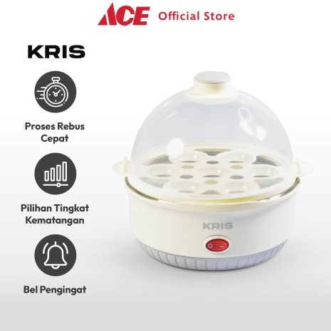 Ace Kris Alat Perebus Telur Dengan Ring Bell 35 Watt  Putih Egg Boiler Steamer Electric Mesin Rebus 