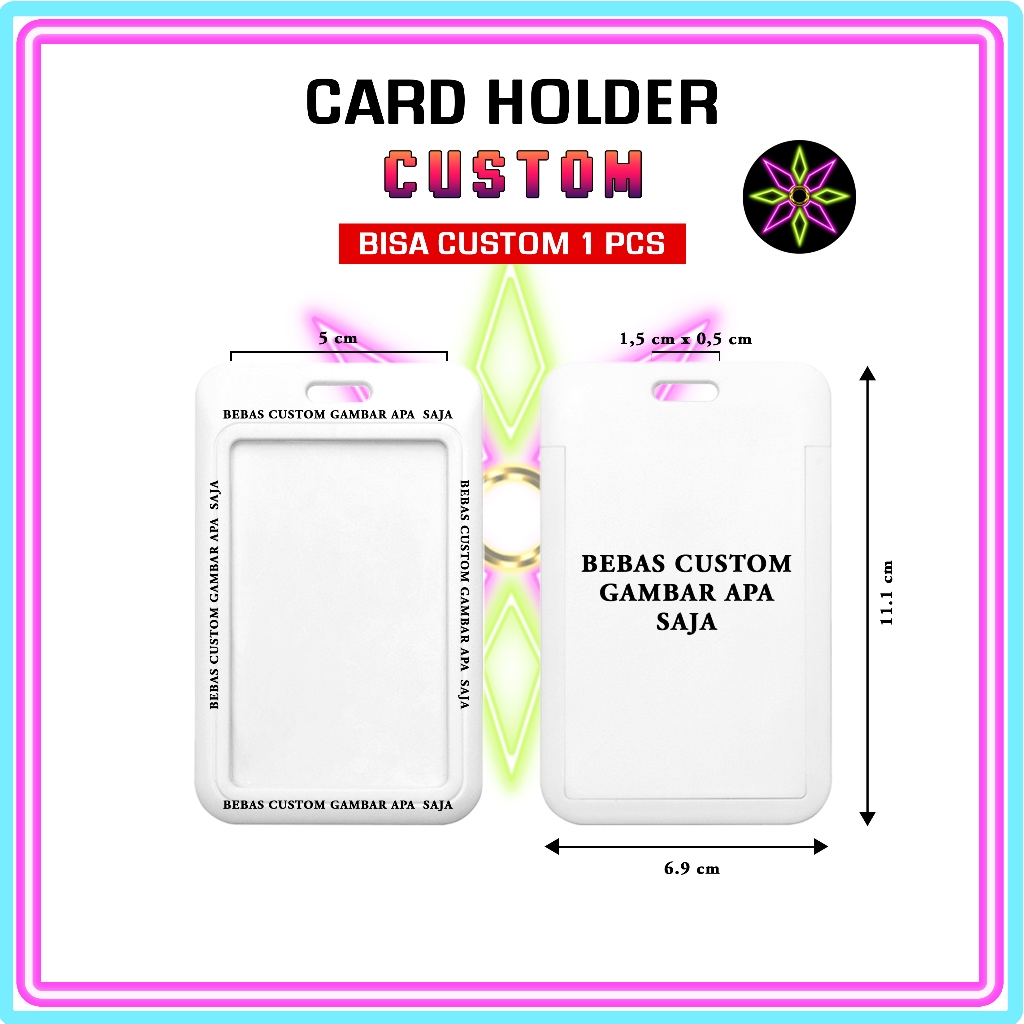 

Hikari Print Custom ID Card Holder Nametag Tanpa Tali Card Holder Tempat Kartu