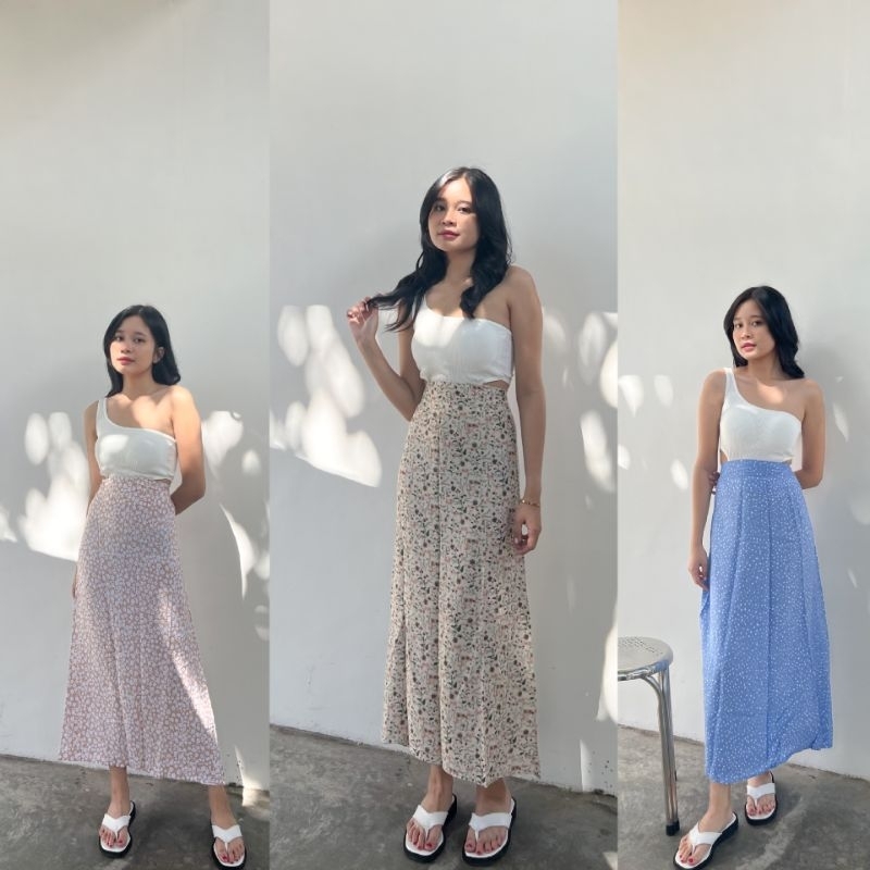 ROK STYLE HIJAB / Rok Motif bunga / Rok Korea / Korean Style Hijab