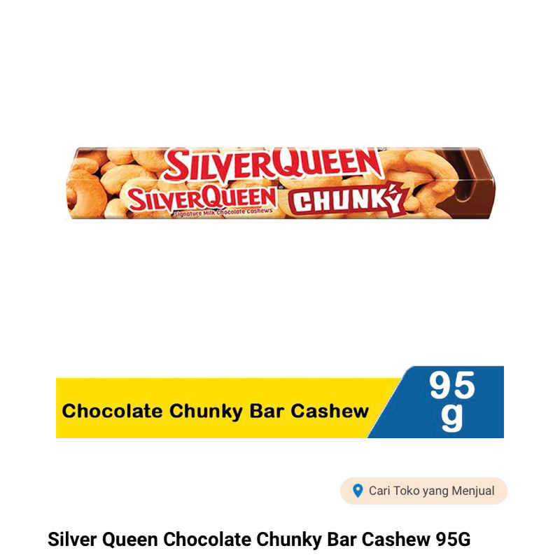 

Silver Queen Chocolate Chunky Bar Cashew 95 Gr