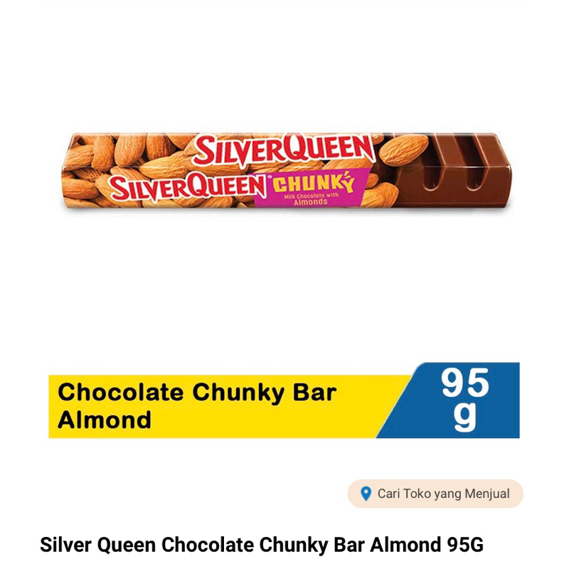 

Silver Queen Chocolate Chunky Bar Almond 95Gr