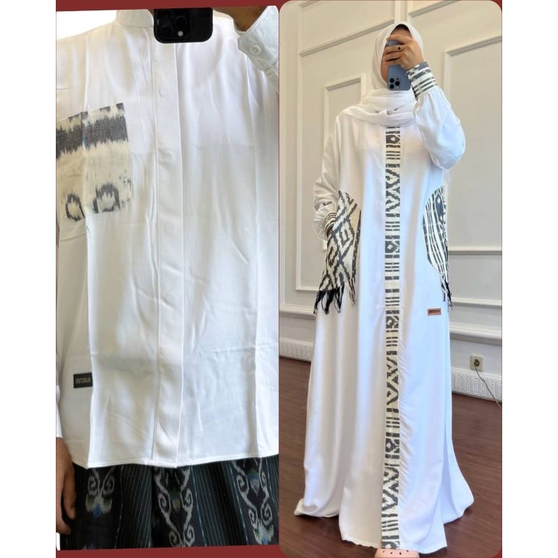 DRESS ANJANI COUPLE ETNIC PUTIH