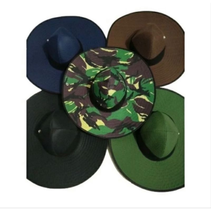 Topi petani lebar / topi mexiko / topi petani polos / topi petani motif loreng / topi