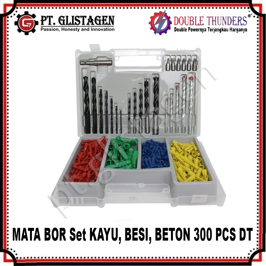 Promo Bor Set Kayu Besi Beton Obeng Bor Set 300 Pc Lengkap