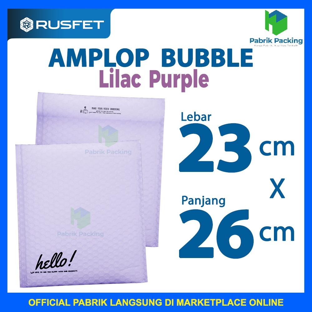 

AMPLOP BUBBLE MURAH | POLYBUBBLE MURAH LIGHT PURPLE 23X26 CM