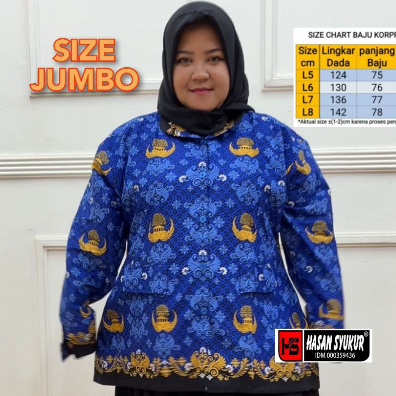 Baju korpri jumbo blouse korpri jumbo kemeja korpri jumbo baju batik korpri jumbo
