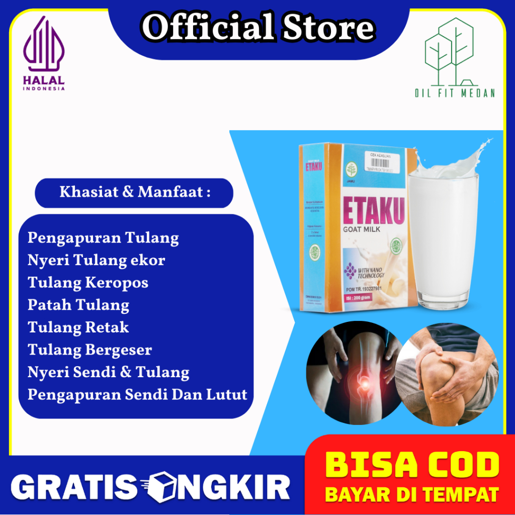 

Susu Untuk Pengapuran Tulang - Obat Tulang Keropos - Patah Tulang - Nyeri Lutut - Susu Kambing Etawa Murni - Walatra ETAKU Goat Milk (Produk Bergaransi) Terlaris Di Medan