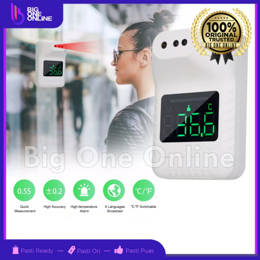 Infrared Thermometer Stand Wall Mounted, Termometer Dinding Otomatis